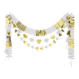 Gold Foil Layered Heart Garland Set - Party Decor - 3 Pieces
