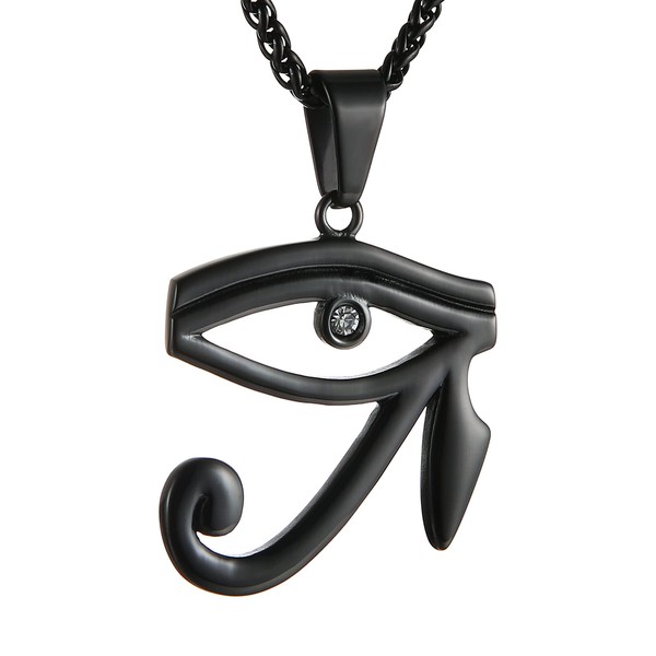 HZMAN CZ Eye of Horus Egypt Protection Pendant on Stainless