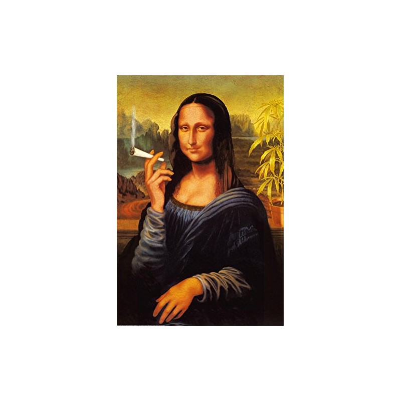 Large 35x23 inch Mona Lisa Smoking Poster Poster Print, 24x36