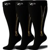 Zeta Wear Plus Size Zipper Support Socks - Wide Calf