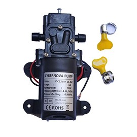 CYBERNOVA DC12V 4-6L / min 131 PSI Pompa a membrana ad alta pressione Pompa Acqua autoadescante per campeggio/Barca/Camper/Giardino/Veicolo/Pulizia Camper/Irrigazione