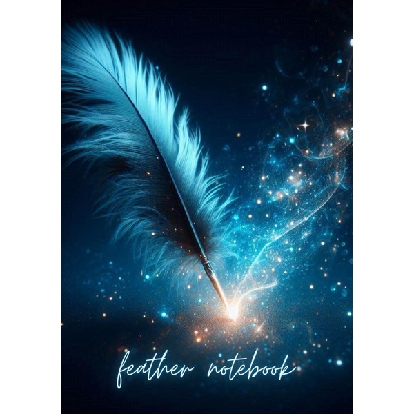 Feather notebook color midnight blue: paperback notebook 5,83 x 8,27