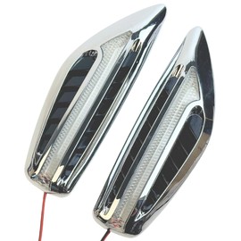 HTharros LED Turn Signal Side Marker Flowing Sequential DC12V Universal White/Amber Clear Lens Left and Right 2 Pcs, White/Yellow C