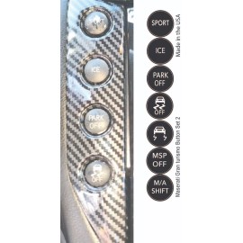 World Graphix Maserati Gran Turismo Sport, ICE, Park Off, Matte Black Button Repair Stickers