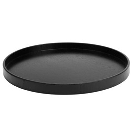 Bandeja de para Servir, Redonda, Color Negro, Antideslizante, para el hogar, Tienda, Oficina, Bar (30 cm)