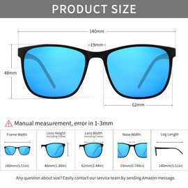 AVDLAB Polarized Sunglasses Lightweight Retro Sun Glasses UV Protection for Men Women 3 Pack AB2202 (Matt Black, Blue)