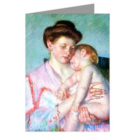 Celebrate Mothers with these 12 Vintage Note Cards of Mary Cassatt's Impressionist Painting Mary Cassatt's Sleepy Baby 1910