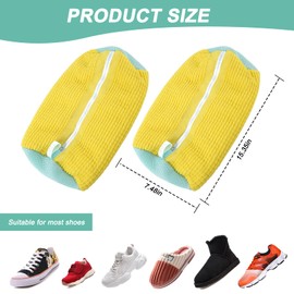 YeaHapiday 2PCS Shoe Washing Machine Bag, Shoe Laundry Bag with Zipper Hook for Shoes, Trainer Washing Machine Bag, Reusable Shoe Washing Bag Laundry Bag for Washing Machine Travel Storage