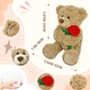 Brown Plush Teddy Bear with Rose 12” Cute Small Teddy