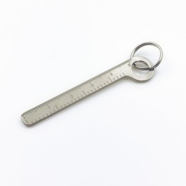 Titanium Ruler, Portable EDC Micro Ruler, Lightweight Keychain Small Ruler, Measuring Tools Rule(CM/INCH) with Titanium Keyring