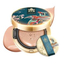 CATKIN BB Cream - Base de cojín de aire, cobertura completa, corrector hidratante, maquillaje natural con recambio gratis, color marfil beige, 0.4 onz