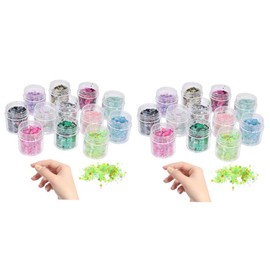 FRCOLOR 2sets Glitter Sequins for Makeup Nail Art Face Body Glitter Glow in The Dark Holographic Stage Performance *2