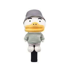 KAKAO FRIENDS GOLF Urban Solid Costume Driver Head Cover, Character Golf Club Cover, Soft Microfiber Cover, with Golf Tee Holder (Tube)