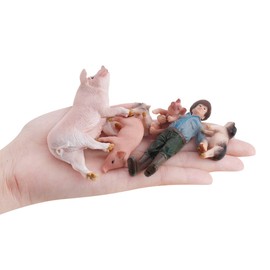 LC JoyCre Figuras realistas de 6 Piezas de Pollos granjeros de Granja de Animales de Granja de gallina, gallina