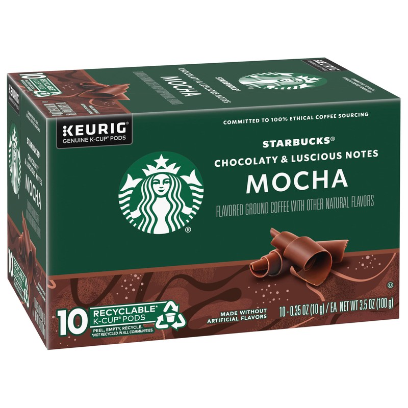 Starbucks Flavored Coffee K-Cup Pods, Mocha Flavored Coffee, Made without
