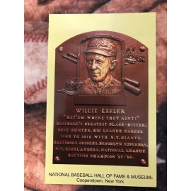 Wee Willie Keeler Postcard- Baseball Hall of Fame Induction Plaque - Photo