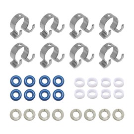 8PCS LR037089 Fuel Injector Repair Seal Kit with O-Rings Fit LR3 LR4 Discovery Range Rover Sport Velar 5.0L V8 2005-2022, Replaces LR020028 C2D24387 T2H33724 LR105428