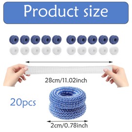 20 Pcs Finger Bandages Tubular for Work Kitchen Protection, Finger Bandages for Handling Gardening Work, Thumb Bandage for Fitness Finger Protection (White and Blue)