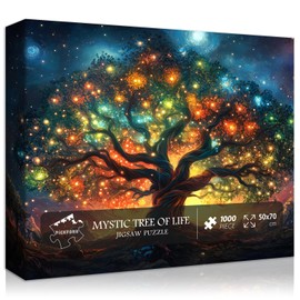 Magic Tree of Life Puzzles for Adults 1000 Pieces, Nature Plant Landscape Jigsaw Puzzle Rainbow Scenery, PICKFORU Colorful Scenic Art Puzzles for Adults 1000 Pieces