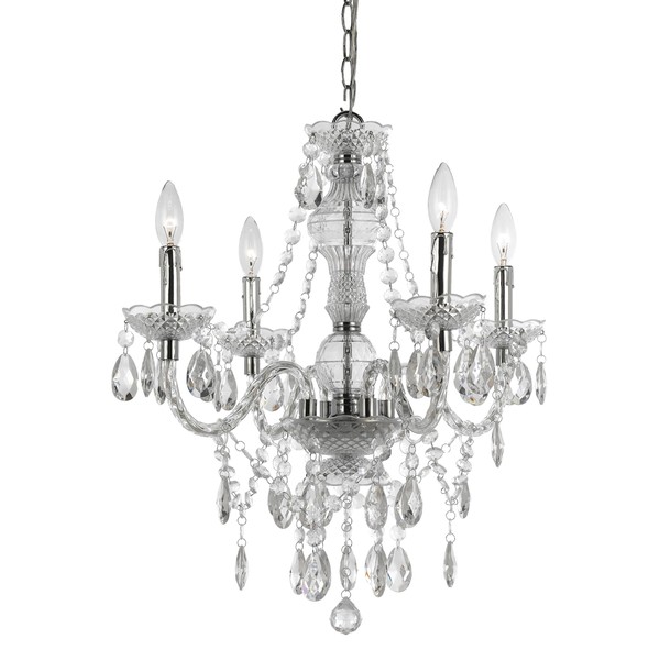 Hanover Hannah Faux Crystal Chandelier, Hanging Light Fixture for Bedroom,