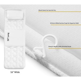 ProCore Products Luxurious Full Body Spa Pillow - Plush Neck Pillow - Extra Seat Cushion for Ultimate Support, Comfort, Relaxation - Full Body Bath Pillow