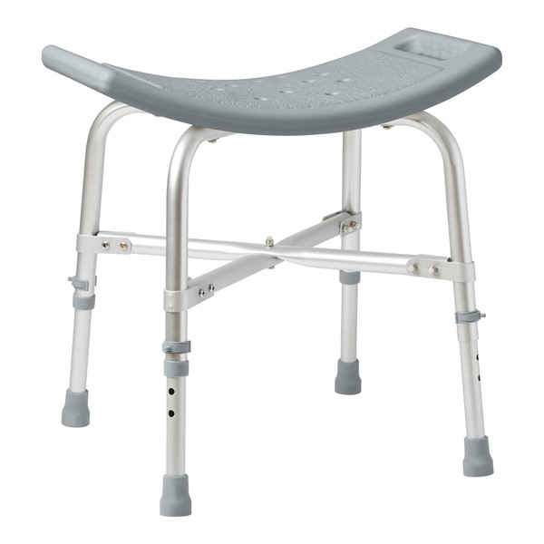 Medline Heavy Duty Shower Chair Bath Bench Without Back, Bariatric Bath Chair Supports Up to 550 Lbs