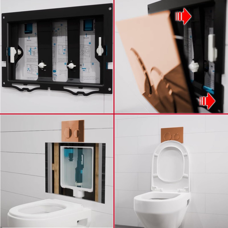 SPARES2GO Premium Flush Plate Kit for Skylo Flush Cistern (Brushed