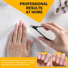 BEZOX Professional Cuticle Cutters for Nails - Precision Half Jaw Cuticle Clippers, Stainless Steel Cuticle Trimmer for Manicure and Pedicure, Salon Quality Cuticle Remover Tool - Black