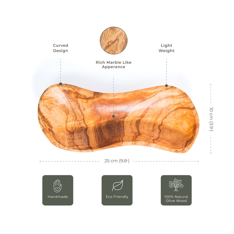 Darido Olive Wood Snack Plate 24 x 10 cm -