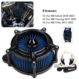 Unbranded Air Cleaner Blue Intake Filter Kit For Harley Electra Road Glide Low Rider Trike