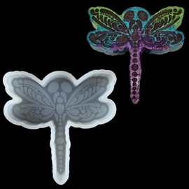 SOBEIT Dragonfly Car Freshie Mold, Cute Dragonfly Silicone Freshie Mold, Silicone Epoxy Resin Mold for Freshie Making Aroma Bead, Candle, Soap, Resin,Wax Melt, Baking, Pendant, DIY Crafts