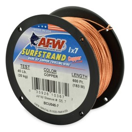American Fishing Wire Surfstrand Copper 1x7 Bare Trolling Wire, Copper, 600-Feet/45-Pound