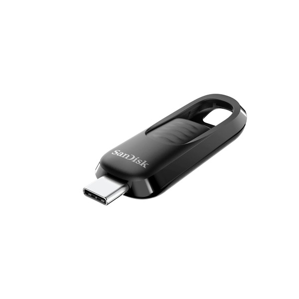 SanDisk 64GB Ultra Slider USB Type-C Flash Drive, USB 3.2 Gen 1 Performance with Retractable Connector, up to 300MB/s - Black