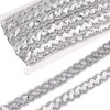 PH PandaHall 14 Yards Metallic Lace Trim, 3/4 Inch Silver