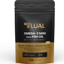LUAL Omega-3 Mini from Fish Oil | Omega 3 Mini Softgels 1000mg Fish Oil Omega-3 Mini from Fish Oil 1000 mg, 120 Softgels