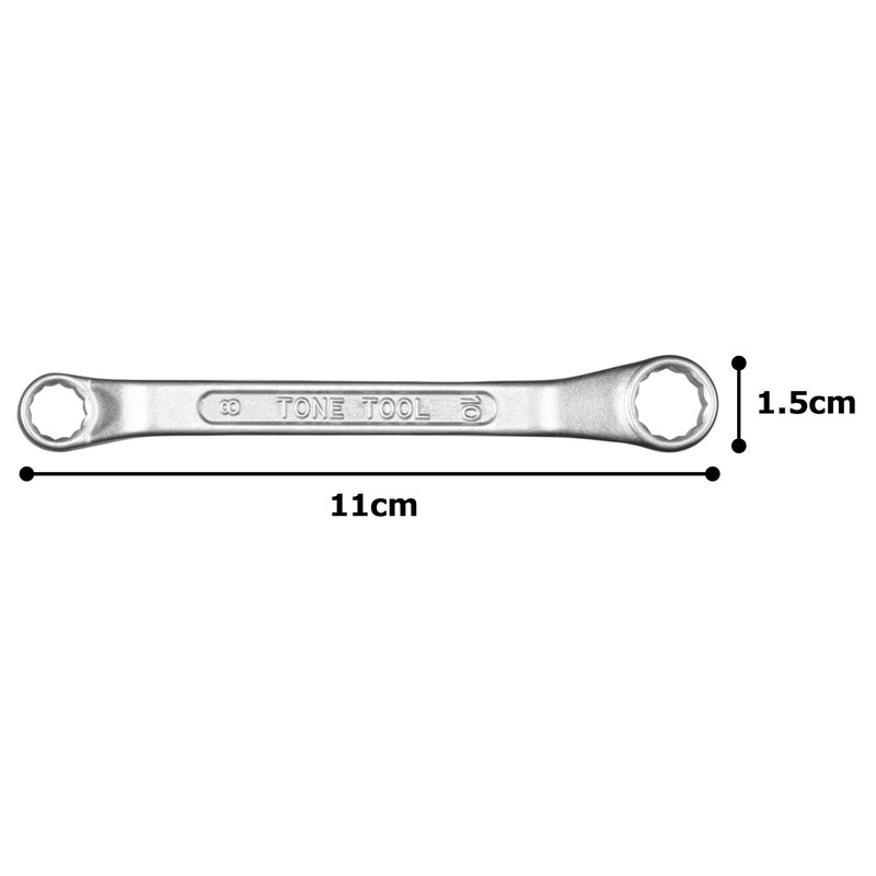 TONE Short Offset Wrench (45°) M46-0810 2-Sided Widths 8 x