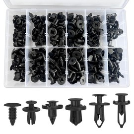 HQRNYP 200PCS Car Retainer Clips, Bumper Clip, Push Bumper Fastener Rivet Clips with 6 Size, Automotive Body Panel Rivets Set Replacement Accessories Fit for GM Ford Toyota Honda Chrysler Nissan