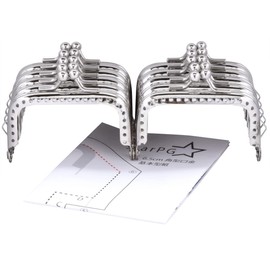 starPG 2.6 inches (6.5 cm) coin purse clasp with pattern, silver, 10 pieces, hobby DIY for beginners (square type, plain)