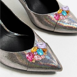 kilofly 2 Pairs Elegant Rhinestone Crystal Metal Shoe Clips Wedding Party Pack