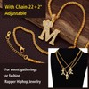 H Necklace with Initials Women Letter Pendant Necklace Gold Plated