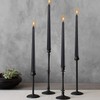 Set of 7 Black Taper Candles, 7-8 Hours Burn Time,