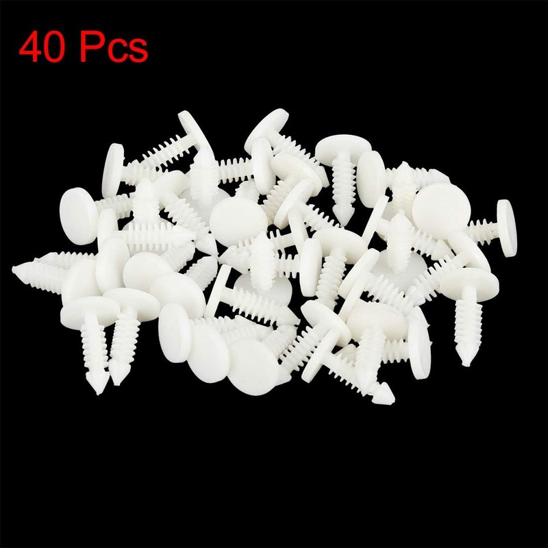 40pcs 6mm Hole Dia Plastic Bolt Rivets Fastener Mudguard Bumper