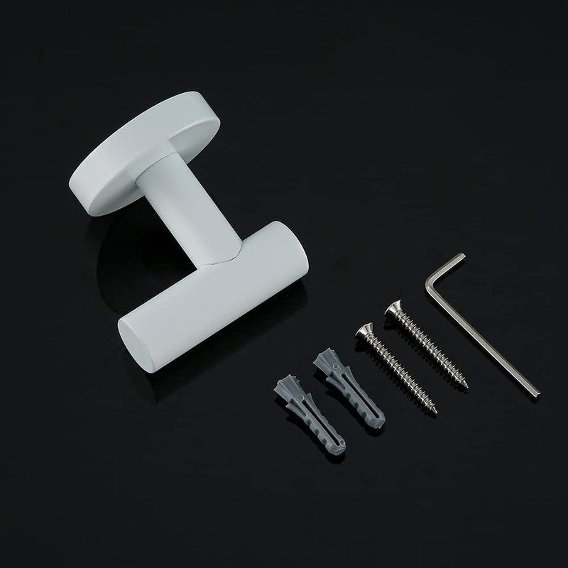 SEABEFORE White Towel Hooks Coat Robe Hook for Bath and
