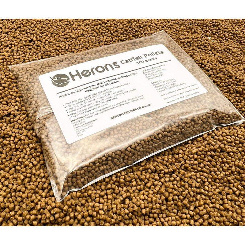 HERONS - Catfish Pellets, 2mm Premium Quality Fish Food, For