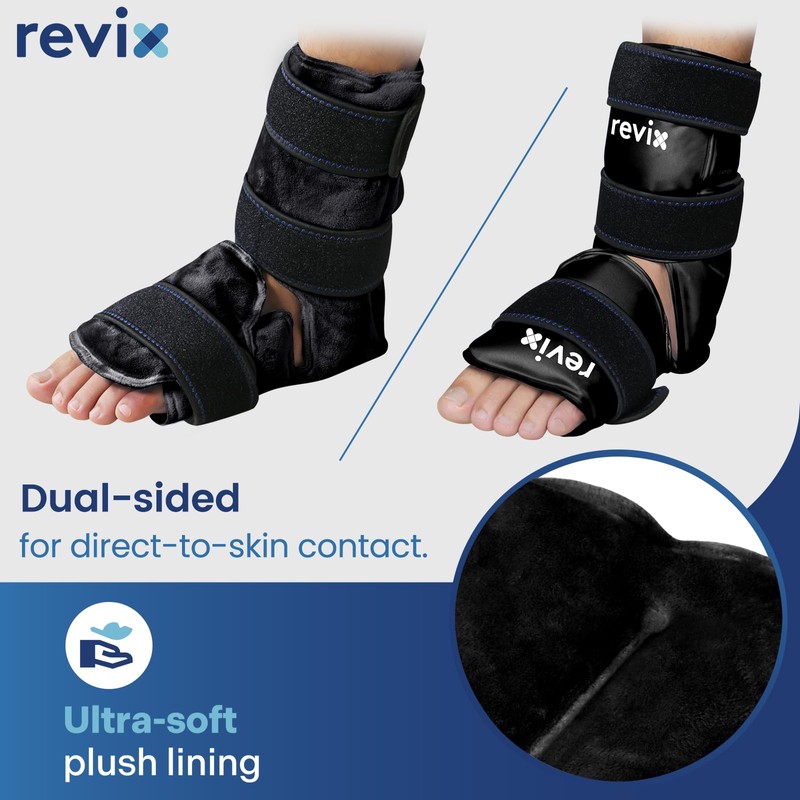 REVIX Ankle Ice Pack Wrap for Foot Discomfort Soothing, Reusable