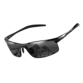 FEISEDY B2442 Men's Sports Sunglasses, Polarized Sunglasses, UV 400 Protection, Ultra Lightweight, Sunglasses, For Driving/Fishing, Black