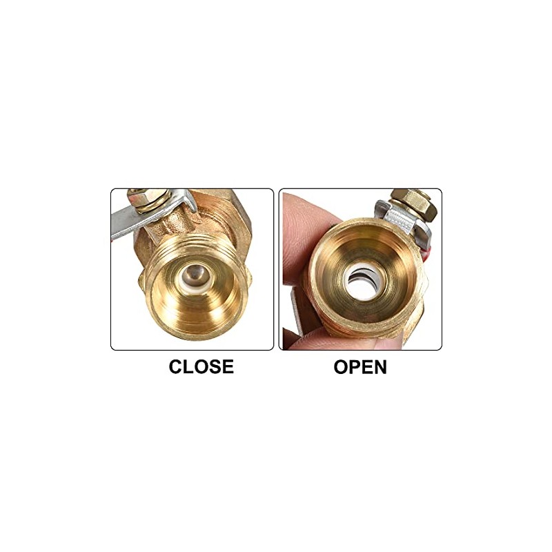 sourcing map Brass Air Ball Valve Shut-Off Switch 1/2 Inch