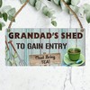Grandad's Shed - Whimsical Tea Entry Wooden Plaque | A