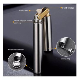 Amposei Encendedor De Cobre De Queroseno, Encendedor Mecha-plateado