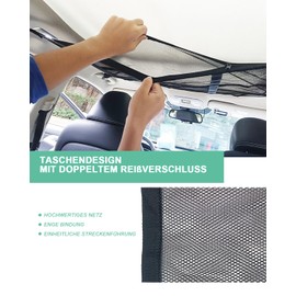 Luggage Net Car for Storage, 90 × 65 cm Car Camping Accessories for Blankets, Car Net Organiser for Four Roof Armrests, Roof Box Car, SUV, Jeep, Van, Boot and Most Vehicle Types